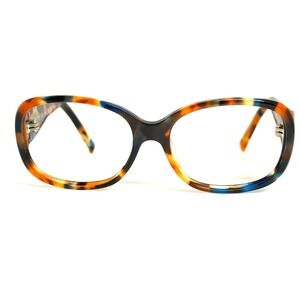 Flower by Drew Barrymore Edie 1006 Eyeglass Frames Blue Amber Tortoise 57-17-135